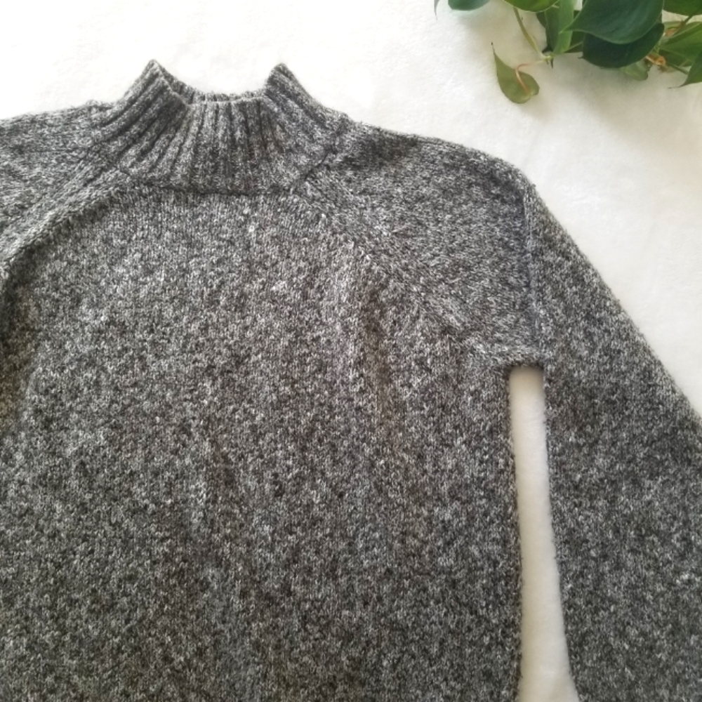 Say What? | Vintage Green Heather Knit Mock Neck Sweater | size Medium